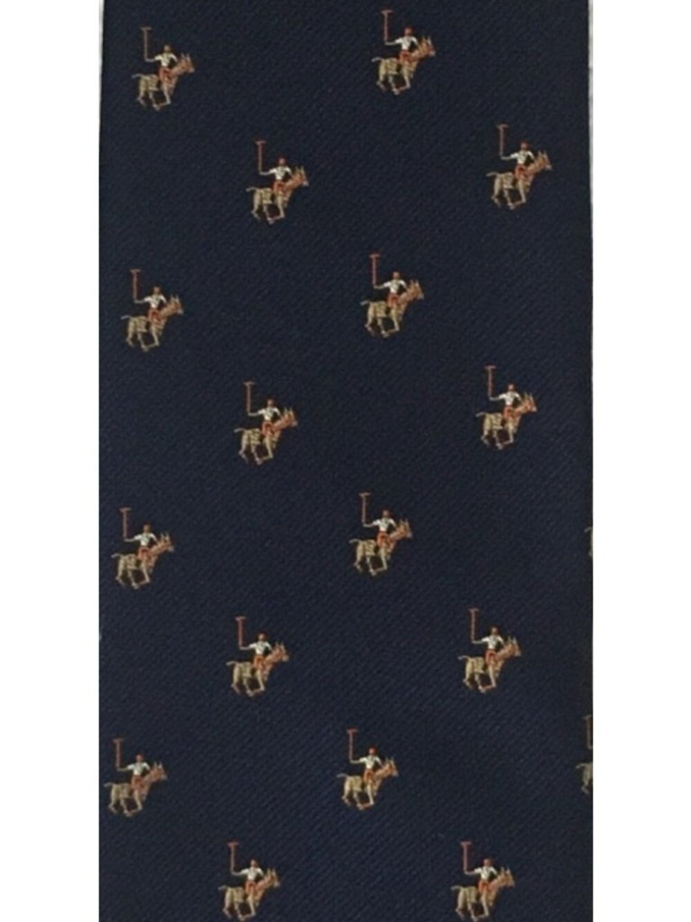 Resilio Neck Tie Navy Blue Horse and Polo Players 3 inches Wide 54 inches Long